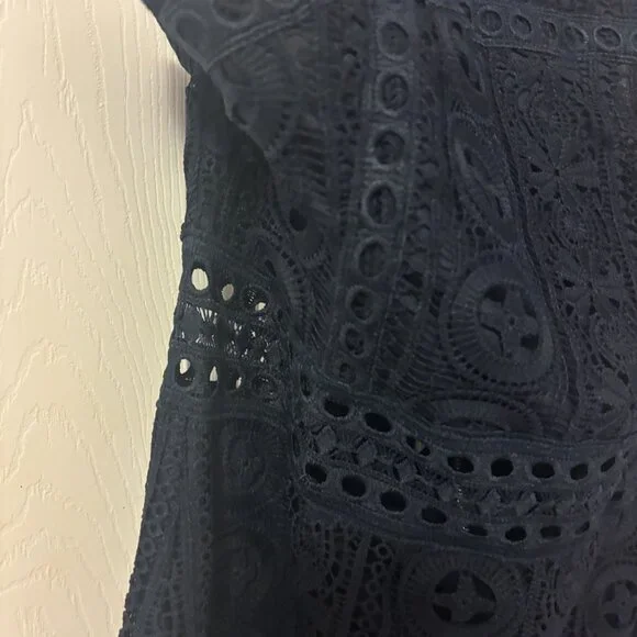 Lulus Cocktail Ready Navy Blue Crochet Lace Midi Dress - Size XL NWT - Picture 13 of 14